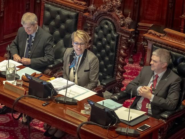 New Lord Mayor Sally Capp presides over her first council meeting. Picture: AAP