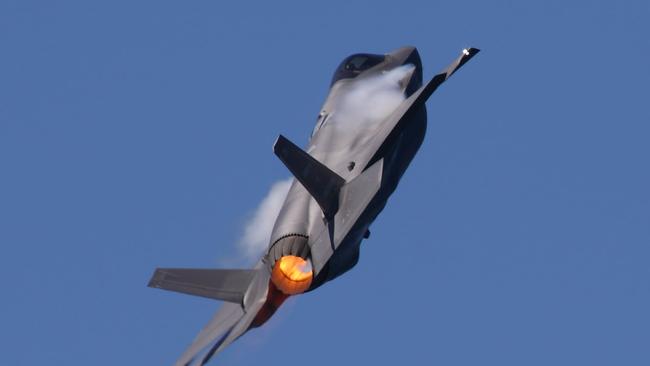 An F-35A captured in a climb at the Townsville Air Show last year. Picture: Jonathan Williams