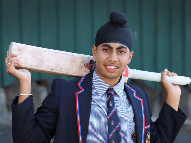 Year 8 student Kaevish Bhasin who became the youngest Brighton Grammar School First XI debutant.                                                           Picture: David Caird