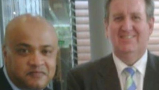 Vamadevan pictured with former NSW Premier Barry O’Farrell. Picture: Facebook