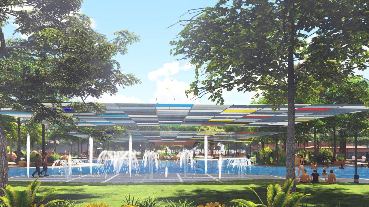 Renders of the $25m upgrade to the Casuarina Pool. Picture: City of Darwin