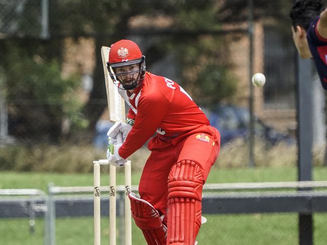 Premier Cricket: Dandenong v Casey South Melbourne. Casey. Casey batsman Devin Pollock. Picture: Valeriu Campan