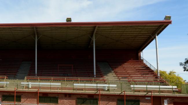 Goodwood Oval’s dilapidated grandstand.