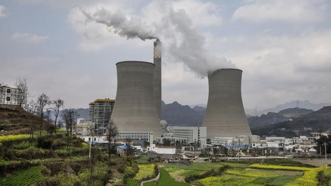 A Chinese state-owned coal fired power plant in Liuzhi County, Guizhou province, southern China. China’s actions are being closely watched as the world’s largest carbon emitter. Picture: Getty Images