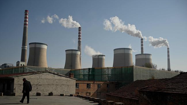 A coal-powered power station belches smoke in Datong, China's northern Shanxi province. Picture: Noel Celis / AFP