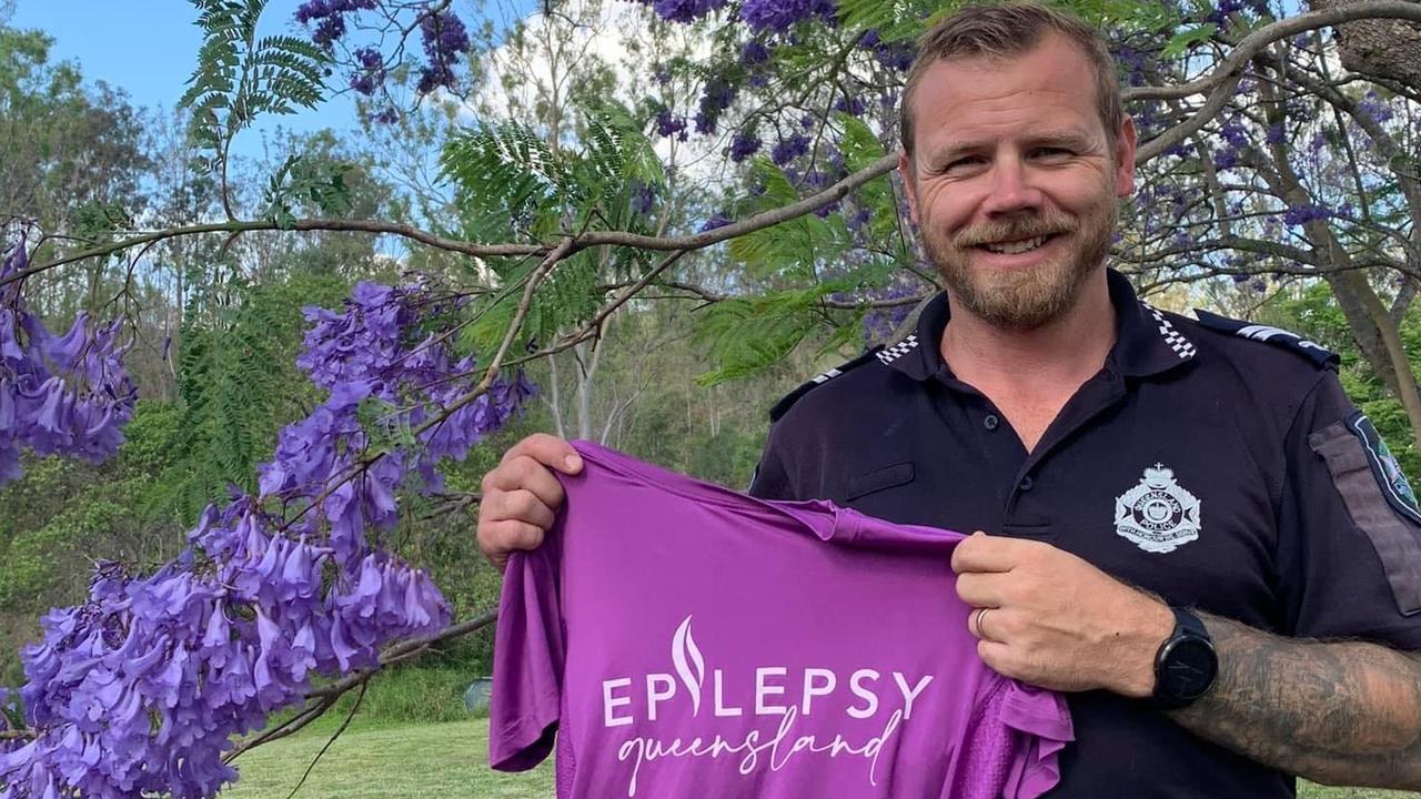 Senior Constable Tom Mort will be swapping blue for purple to raise funds for Epilepsy Queensland.