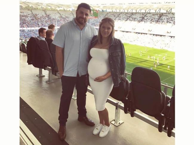 Expectant parents Daniel Hadley and Cass Janes. Picture: Facebook 