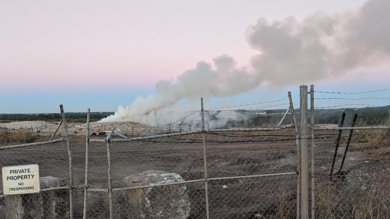 A fire at Cleanaway's New Chum landfill site.