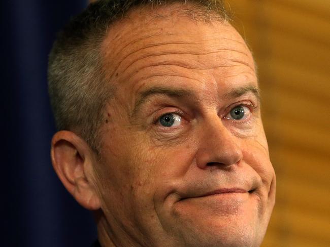 Leader of the Opposition, Bill Shorten holding a press conference at Parliament House in Canberra.