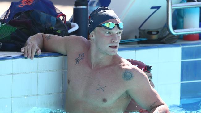 Cody Simpson during a training session at the 2021 Australian Swimming Championships at the Gold Coast Aquatic Centre on April 15, 2021. Picture: Chris Hyde/Getty Images