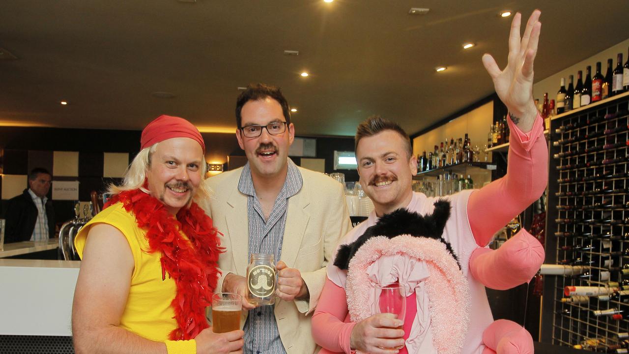 Socials- End of Movember celebration at Metz in Sandy Bay. Simon Dodge, Bellerive, Nick Smith, Tranmere and Robbie Shafe, Battery Point.