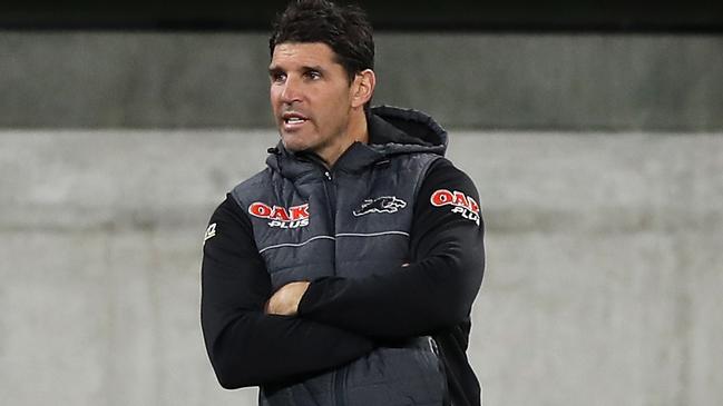 Panthers assistant coach Trent Barrett is firming for the top job at Canterbury. Picture: Getty Images