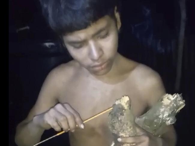 A young man from an isolated Indigenous tribe appears on Wednesday, Feb. 12, 2025, in Bela Rosa, in BrazilÃ¢â¬â¢s Amazon. (AP Photo)