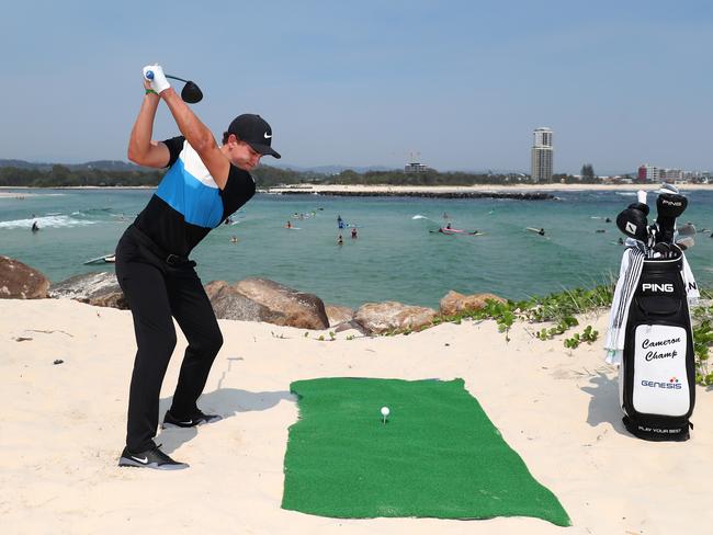 Cameron Champ cleared the swimmers... Picture: Chris Hyde/Getty