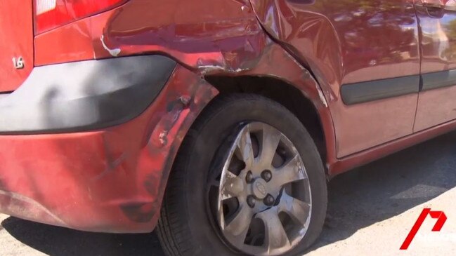 Police are hunting for the driver of a car involved in a hit-run crash at Kensington. Picture: 7NEWS