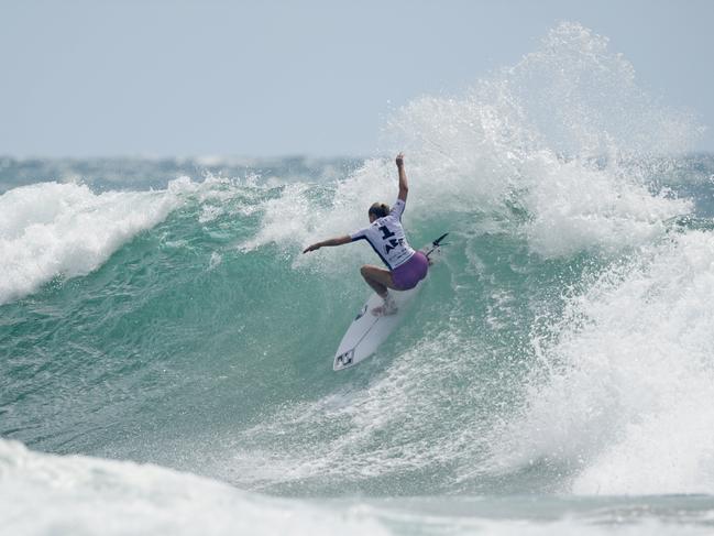 Macy Callaghan competing in the 2024 Australian Boardriders Battle Grand Final at Burleigh Heads. Picture: Surfing Australia.