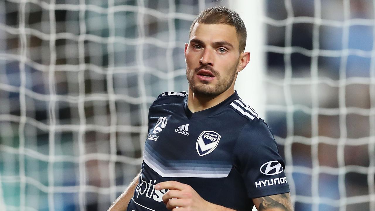 James Troisi of the Victory celebrates scoring a goal