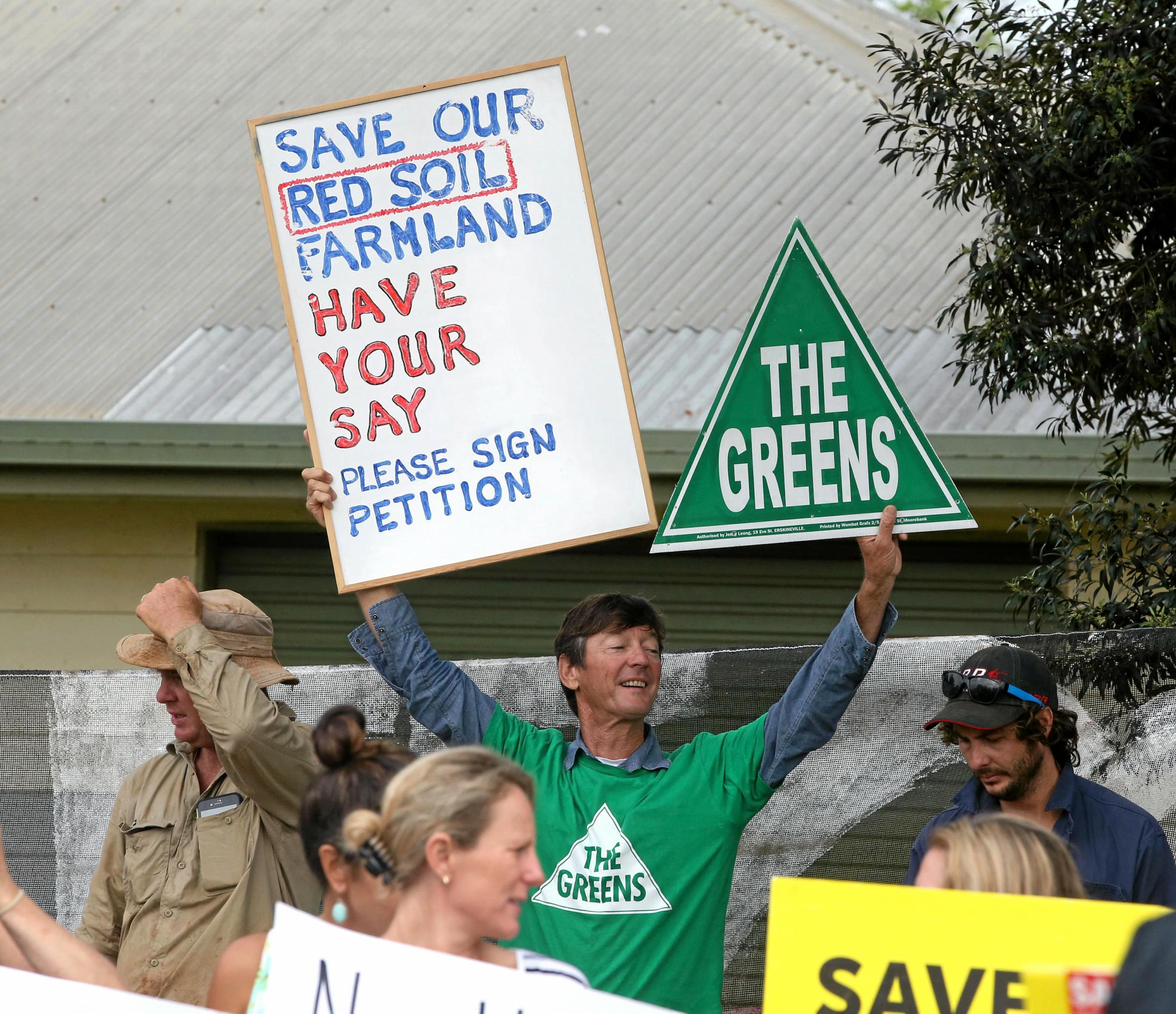 protest outside the site of the new Tweed Valley Hospital at Cudgen. Photo Scott Powick. Picture: Scott Powick