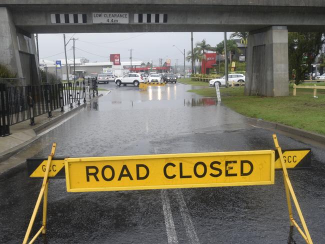 CLOSED: Heavy rains across the Clarence Valley this morning caused flash flooding at Spring St, South Grafton.