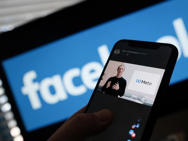 Shares of Facebook parent Meta plunged 24 per cent in opening trading on February 3. Picture: AFP