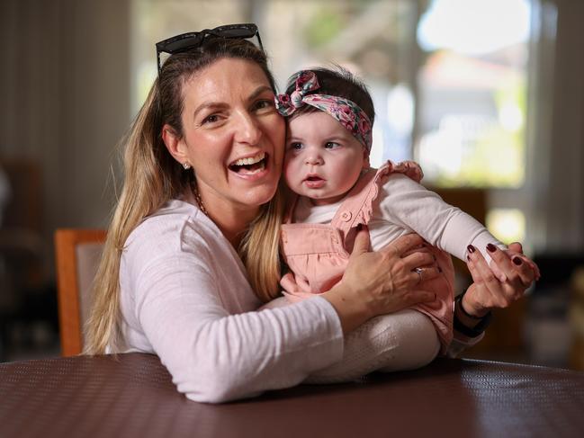 Selina Rutko and Tahnee, 6 months old, Selina Rutko for a story on rising IVF success rates using frozen eggs. Selina is pregnant also conceived through IVF. Picture: Alex Coppel.