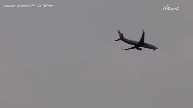 Plane hits birds, spits out flames