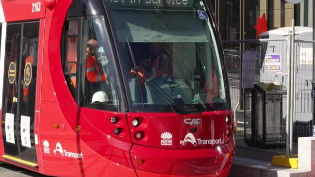 Daytime testing of Parramatta light rail