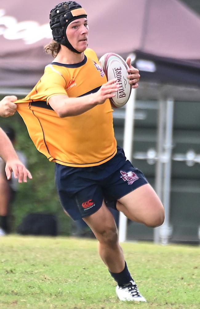 Isaac Fidock in action for the Southeast Queensland Barbarians at this year’s Emerging Reds Cup.