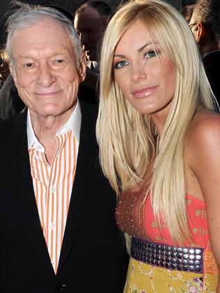 Hugh Hefner and third wife Crystal Harris. Picture: Getty