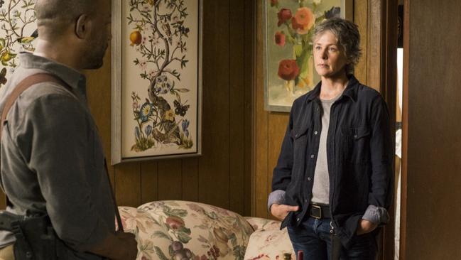 Morgan and Carol have been hanging out, rather than killing Walkers. That’s all about to end.