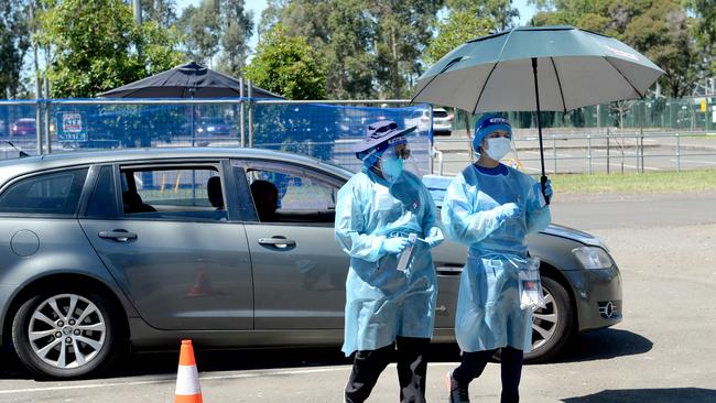 Covid-19 testing clinic near Mount Druitt Hospital in Western Sydney. Picture: NCA NewsWire / Jeremy Piper