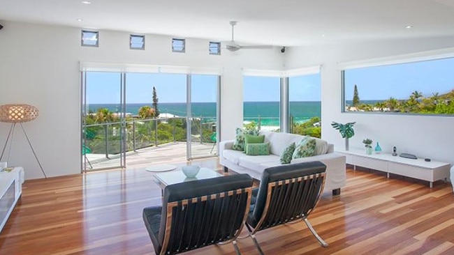 Karl and Jasmine Stefanovic have purchased this four-bedroom ocean-view home at Sunshine Beach.