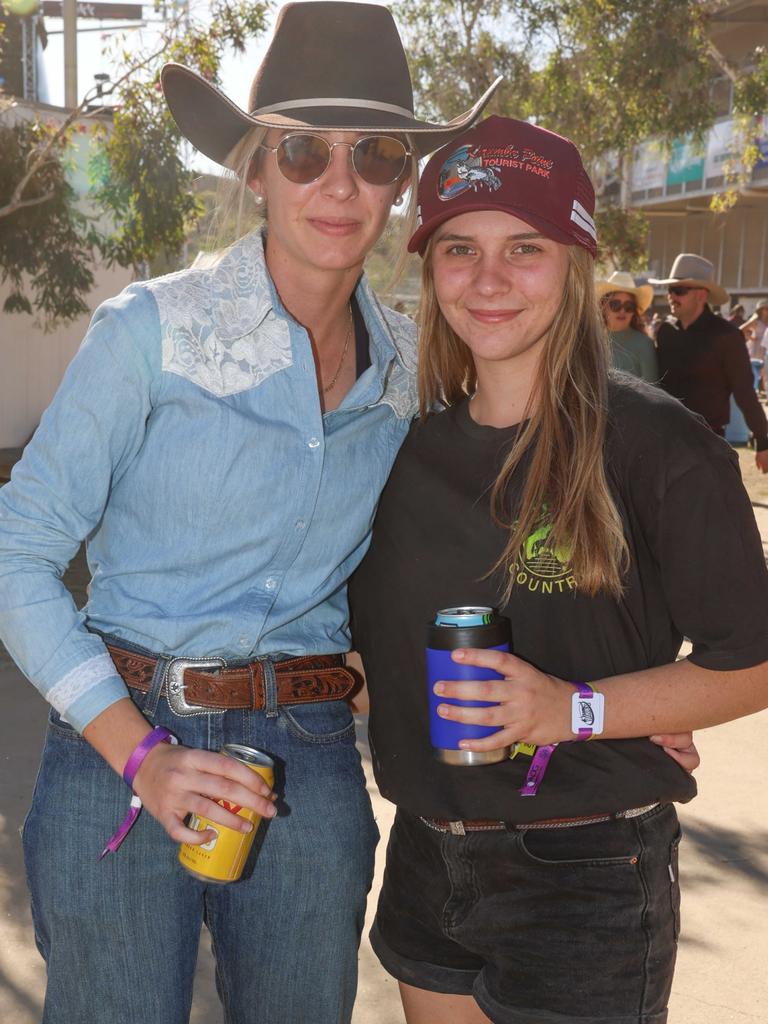 Mirari Villanueva and Hadley Plumb at Mount Isa Mines Rodeo. Picture: Peter Wallis