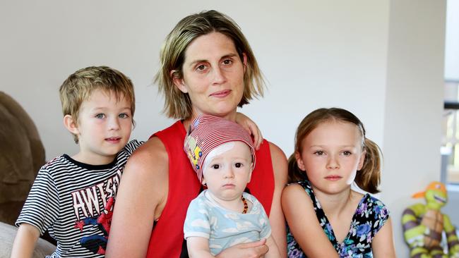 The legislation was inspired by Brodie Donegan, pictured with her children, Lachlan, 5, Nixon, 11 months and Ashlee, 8. Picture: Peter Clark