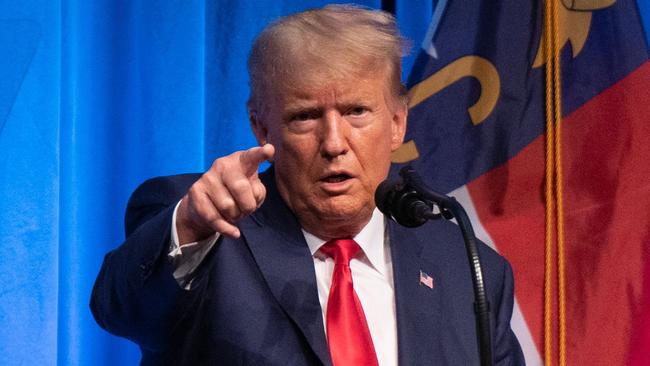 Donald Trump speaks at the North Carolina Republican Party Convention in Greensboro, North Carolina. Picture: AFP.