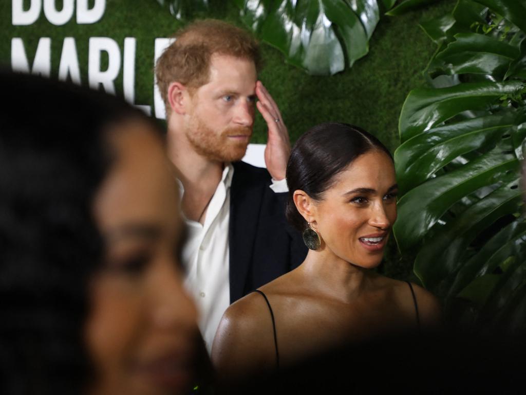 Prince Harry and Meghan at the premiere of Bob Marley: <i>One Love in Jamaica.</i> Picture: MEGA TheMegaAgency.com