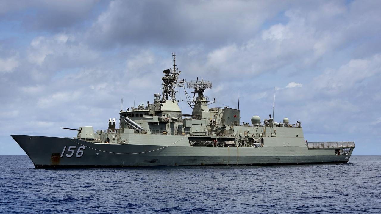 Australian navy divers were forced to exit waters near Japan after a Chinese destroyer allegedly came too close and activated its hull-mounted sonar. Picture: Supplied / RAN