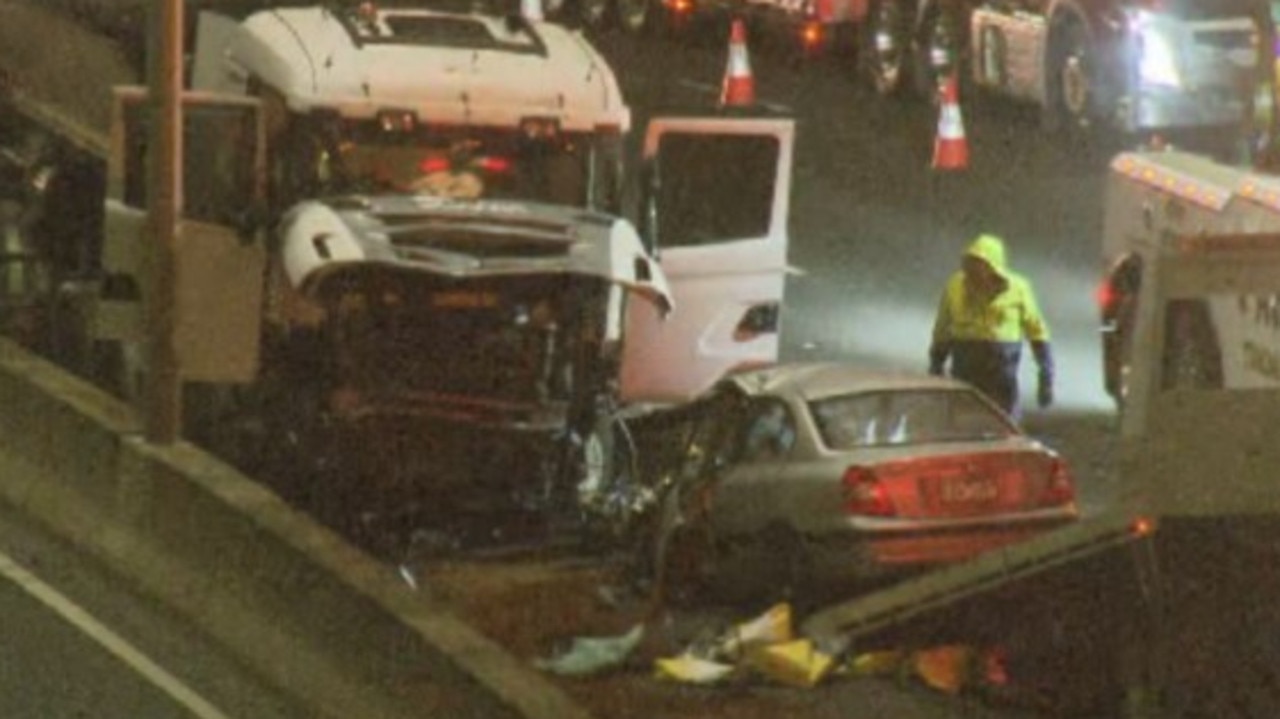 Driver fights for life after head-on crash on CityLink at Burnley