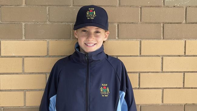 Eloise Lawry, NSW PSSA u12 Girls Cricket Team to play School Sports Australia u12 national titles in Ballarat 2022, picture at Raby Oval, Raby NSW, 16 November 2022. Picture: Jason Hosken (News Corp)