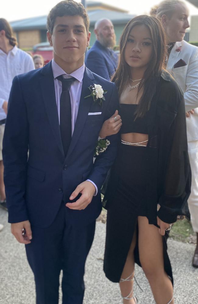 Xander and Kini at the 2022 Beerwah State High formal.