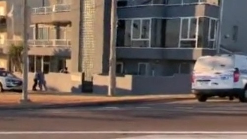 The apartment block at Bar Beach where John Collins threatened neighbours and then police. Credit: NBN News