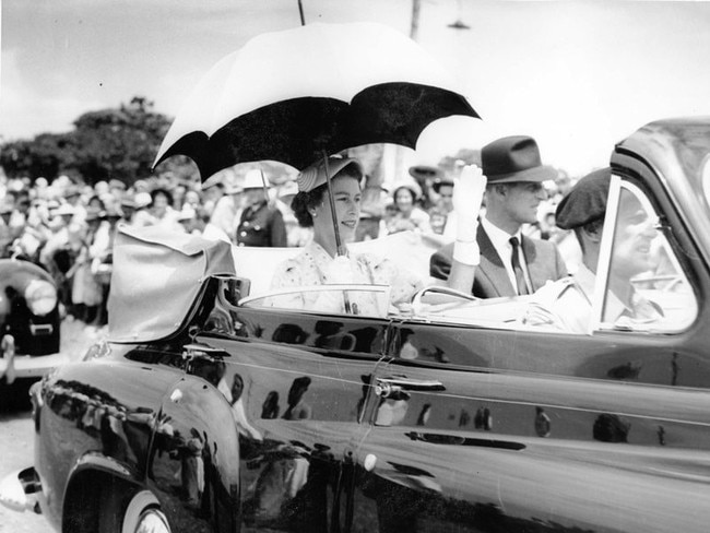 Queen Elizabeth and the Duke of Edinburgh travel through Townsville in March, 1954. Picture: Townsville CityLibraries.