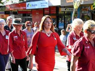 Cr Helen Blackburn takes part in the Anzac Day march in 2018. Picture: mike knott