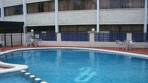 PLAZA EXTERIOR: When it was open, this is how the pool for the Plaza Hotel appeared.