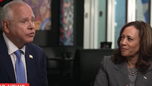 Kamala Harris, and Tim Walz, in first sit down interview with CNN. Source - CNN