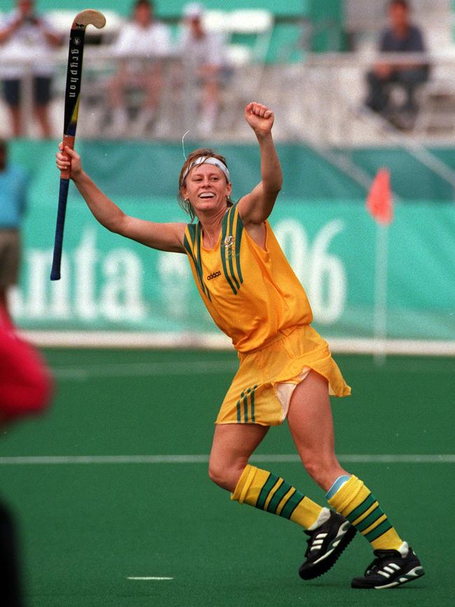 Australian hockey player Danielle (Danni) Roche during match Australia against Argentina at the 1996 Atlanta Olympic Games.