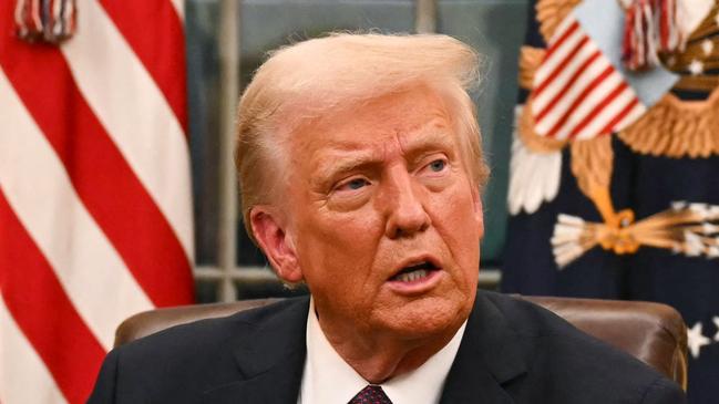US President Donald Trump speaks to journalists about TikTok as he signs executive orders in the Oval Office of the White House in Washington, DC, on January 20, 2025. Picture: NewsWire / Jim WATSON / POOL / AFP