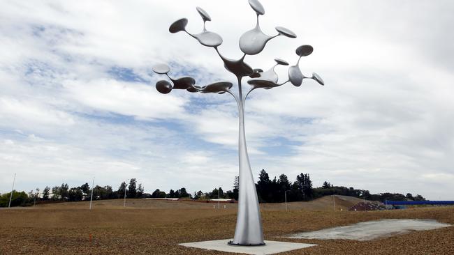 Peninsula Link, the new 27km freeway opens to the public tomorrow morning. Pictured is a general photo of some the sculptures o that can be seen on the freeway