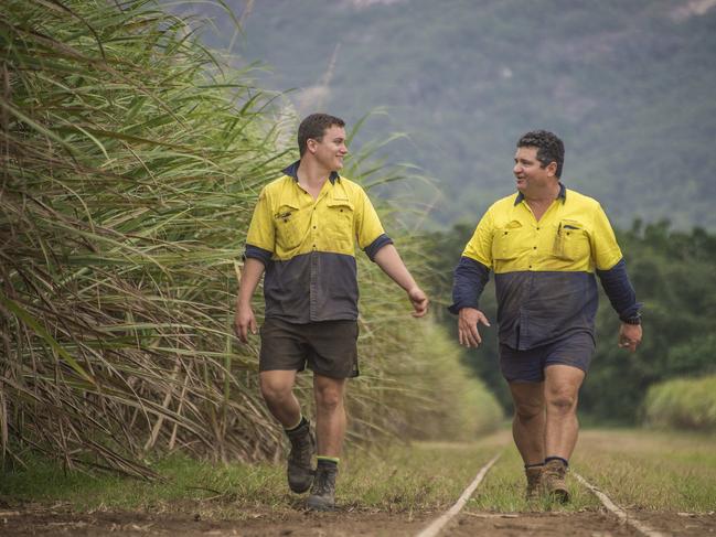 Ex Cairns to the Australian 05.09.2016 Sugar Cane farmers Eye UK Market Post Brexit - PICS by BRIAN CASSEY , story Jamie Walker Richard Hest, 50, a third generation farmer, whose family was hit in 73 when Britain went into the then EEC. - with his son, Hayden Hest, 22 on their cane farm at Gordonvale