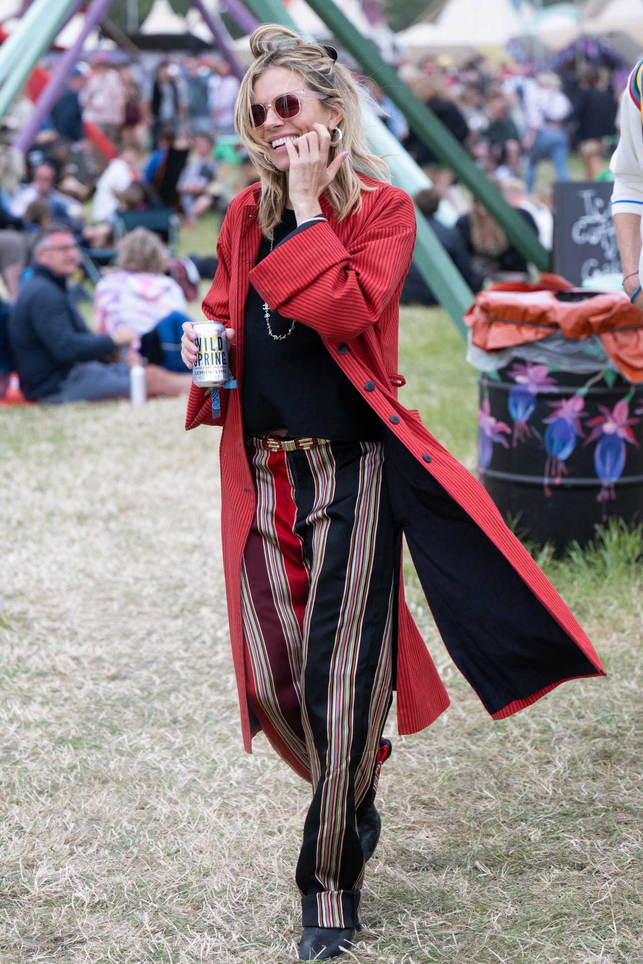 <h3><b>The statement coat and trousers</b></h3><p>Don&rsquo;t be afraid to embrace some colour. You needn&rsquo;t delve into a radioactive palette&mdash;the 2010s Coachella heyday produced some eye-wateringly saturated looks&mdash;but a statement shade, like the crimson on Miller&rsquo;s overcoat, will suit the mood. A clashing of prints doesn&rsquo;t have to be in the pursuit of maximalism either; the stripes on Miller&rsquo;s jacket and trousers are far from garish, though they do catch the eye.</p>